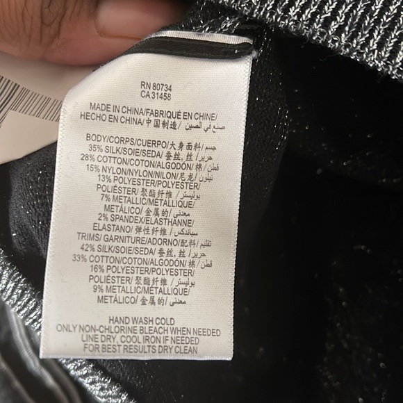 Glittery metallic curve hugging layered ruffled black & silver dress - Picture 13 of 13